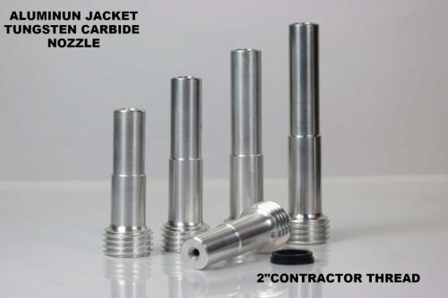 Rubber Jacket Blast Nozzle,Tungsten Carbide Sleeve,Long Venturi 1/2 Orifice 50 mm Thread 