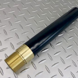 Tungsten Carbide XL Long Venturi Nozzle 1-1/4? NPSM Brass Thread, Poly Jacket
